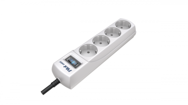 Сетевой фильтр Pilot Mini 4 розетки (евро с заземлением), 10А/2.2кВа, автомат, 7 м ZIS Pilot Mini (7 м, 4 розетки)