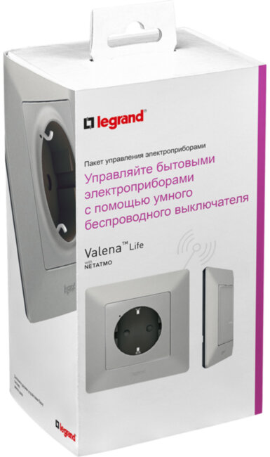 VLN-l АЛЮ Пакет упр.быт.эл-пр. Пакет для управления бытовыми электроприборами. Умная розетка 2К+З 16А 230В + умный беспроводной 1-клавишный выключатель. Цвет Алюминий VLN-l АЛЮ Пакет упр.быт.эл-пр. Пакет для управления бытовыми электроприборами. Умная розетка 2К+З 16А 230В + умный беспроводной 1-клавишный выключатель. Цвет Алюминий