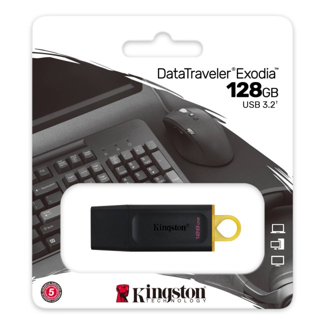 Флэш USB Kingston 128GB USB3.2 Gen1 DataTraveler Exodia (Black + Yellow) Kingston DTX/128GB