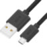GCR Кабель 1.5m MicroUSB, быстрая зарядка, черный нейлон, GCR-54086 Greenconnect GCR-54086