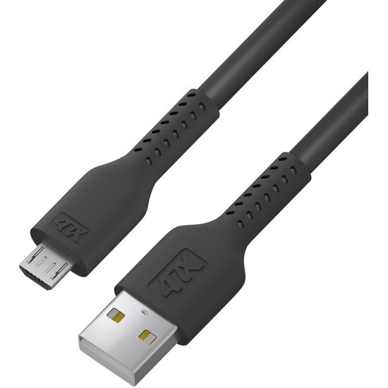 Кабель 0.5m MicroUSB, черный, черный ПВХ 4PH 4PH-R90061