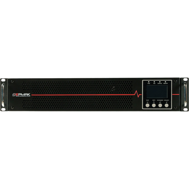 ИБП ЕРМАК ОНЛАЙН 3 Р Оптима, двойного преобразования, 3кВА/3кВт,стоечный 2U, 9А-ч х 6 шт, IEC C19 x 1 + EC С13 x 8 (или Schuko x 3), ЖК дисплей, EPO, USB порт, RS232 порт, слот карты расширения, черный металлический корпус; ШхГхВ(мм) 440х568х86; 25.5кг ЕР ИБП ЕРМАК ОНЛАЙН 3 Р Оптима, двойного преобразования, 3кВА/3кВт,стоечный 2U, 9А-ч х 6 шт, IEC C19 x 1 + EC С13 x 8 (или Schuko x 3), ЖК дисплей, EPO, USB порт, RS232 порт, слот карты расширения, черный металлический корпус; ШхГхВ(мм) 440х568х86; 25.5кг ЕР