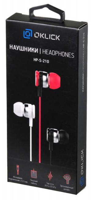 Наушники внутриканальные Oklick HP-S-210 1.2м красный проводные в ушной раковине (D1-1R) Oklick D1-1R Наушники внутриканальные Oklick HP-S-210 1.2м красный проводные в ушной раковине (D1-1R) Oklick D1-1R
