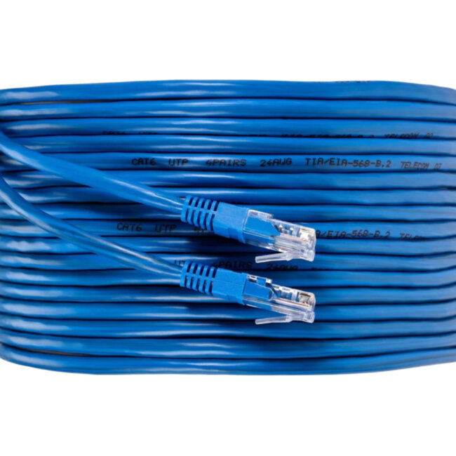 Патчкорд литой "Telecom" UTP кат.5е 20,0м синий VCOM NA102-L-20M