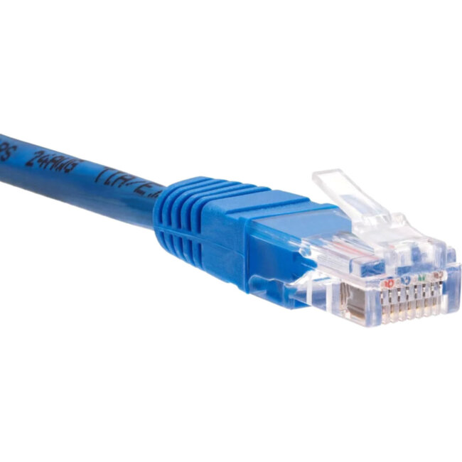 Патчкорд литой "Telecom" UTP кат.5е 20,0м синий VCOM NA102-L-20M