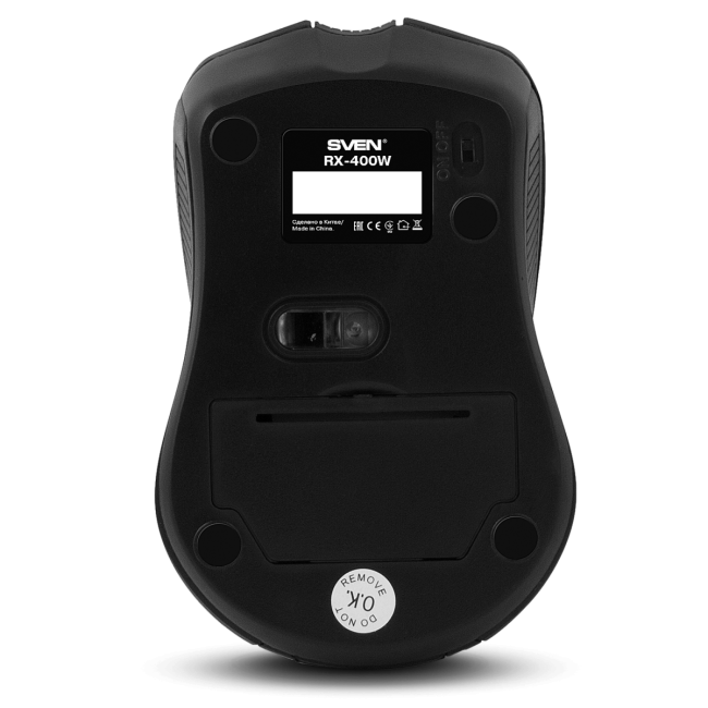 Беспроводная мышь SVEN RX-400W чёрная (3+1кл. 600/1000/1400DPI, блист) Sven SV-014674