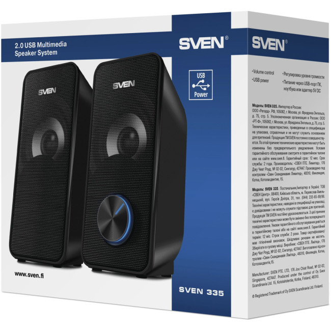 АС SVEN 335, черный (6 Вт, питание USB) Sven SV-017248 АС SVEN 335, черный (6 Вт, питание USB) Sven SV-017248