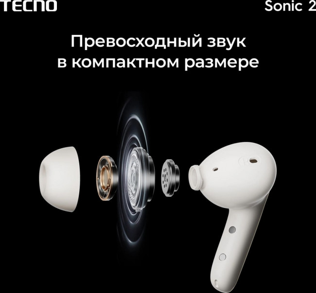 Гарнитура внутриканальные TECNO Sonic 2 SC02 WHITE