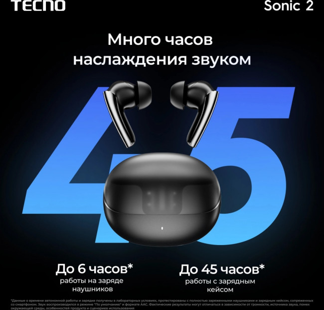 Гарнитура внутриканальные TECNO Sonic 2 SC02 WHITE