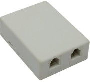 GCR Розетка телефонная на 2 порта RJ-11 6р4с, накладная, белая, GA-TLUS-023 Greenconnect GA-TLUS-023
