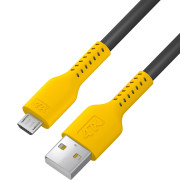 Кабель 0.5m MicroUSB, черный, желтый ПВХ Кабель 4PH 0.5 м (4PH-R90063)
