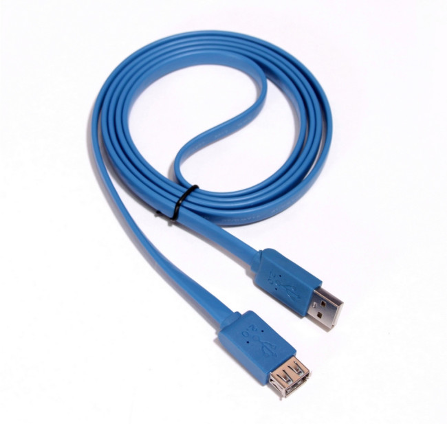 Greenconnect Удлинитель PROF 0.5m USB 2.0, AM/AF, плоский синий, морозостойкий, GCR-UEC2M2-BD-0.5m Greenconnect  USB 2.0 Type-AM - USB 2.0 Type-AF 0.5м