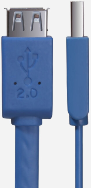 Greenconnect Удлинитель PROF 0.5m USB 2.0, AM/AF, плоский синий, морозостойкий, GCR-UEC2M2-BD-0.5m Greenconnect  USB 2.0 Type-AM - USB 2.0 Type-AF 0.5м