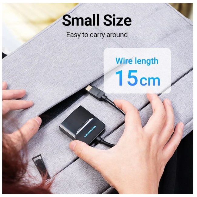 Мультимедиа конвертер Vention USB Type C M/HDMI F, Черный Vention TDCBB