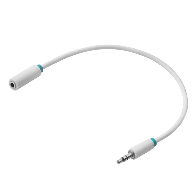Greenconnect Удлинитель аудио 0.25m jack 3,5mm/jack 3,5mm белый, зеленая окантовка, ультрагибкий, 28AWG, M/F, Premium GCR-STM1662-0.25m, экран, стерео Greenconnect mini jack 3.5 mm (m) - mini jack 3.5 mm (f) 0.25м
