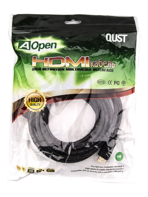 Кабель HDMI 19M/M ver 2.0, 5М,2 фильтра, Aopen/Qust <ACG517D-5M> VCOM HDMI (m) - HDMI (m) 5м Кабель HDMI 19M/M ver 2.0, 5М,2 фильтра, Aopen/Qust <ACG517D-5M> VCOM HDMI (m) - HDMI (m) 5м