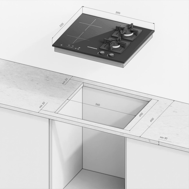 Комбинированная варочная поверхность Kuppersberg Kuppersberg IGS 601 Комбинированная варочная поверхность Kuppersberg Kuppersberg IGS 601