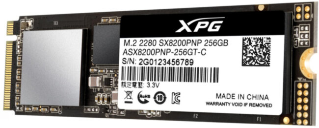 Твердотельный накопитель XPG SX8200 Pro ASX8200PNP-256GT-C Твердотельный накопитель XPG SX8200 Pro ASX8200PNP-256GT-C