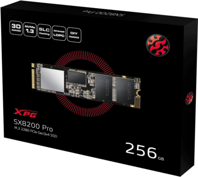 Твердотельный накопитель XPG SX8200 Pro ASX8200PNP-256GT-C Твердотельный накопитель XPG SX8200 Pro ASX8200PNP-256GT-C