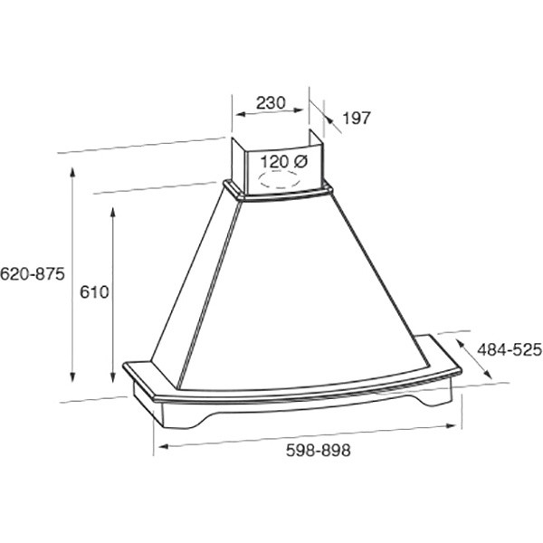 Вытяжки JET AIR Вытяжка настенная JET AIR DENVER WH/A/60 FRASSINO-PRF0157839