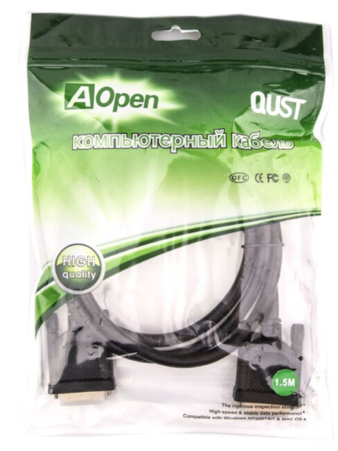 Кабель DVI (24+1) M/M 1.5m, 2 фильтра Aopen/Qust <ACG442GD-1.5M> VCOM DVI-D (m) - DVI-D (m) 1.5м Кабель DVI (24+1) M/M 1.5m, 2 фильтра Aopen/Qust <ACG442GD-1.5M> VCOM DVI-D (m) - DVI-D (m) 1.5м