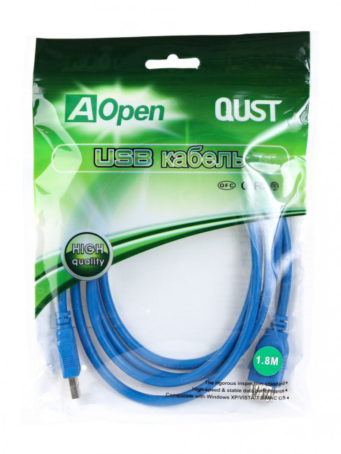 Кабель удлинительный USB3.0 Am-Af 1.8m Aopen (ACU302-1.8M) Aopen USB 3.2 Type-AM - USB 2.0 Type-AF 1.8м Кабель удлинительный USB3.0 Am-Af 1.8m Aopen (ACU302-1.8M) Aopen USB 3.2 Type-AM - USB 2.0 Type-AF 1.8м