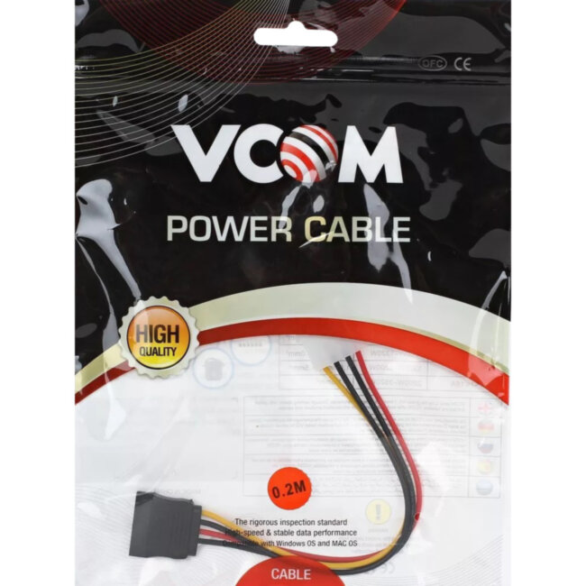 Переходник питания SATA-устройств (1big ->1SATA) VCOM <VPW7571> VCOM VPW7571
