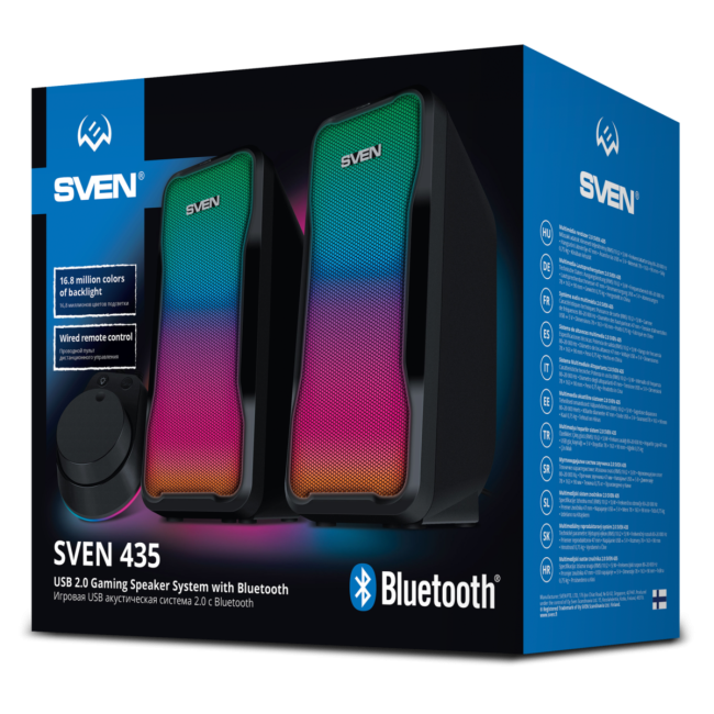 АС SVEN 435, черный (10 Вт, питание USB, Bluetooth, подсветка) Sven SV-020927 АС SVEN 435, черный (10 Вт, питание USB, Bluetooth, подсветка) Sven SV-020927