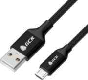 GCR QC Кабель 1.5m MicroUSB, быстрая зарядка, черный нейлон, AL корпус черный, черный ПВХ, 28/24 AWG, GCR-52476 Greenconnect USB 2.0 Type-AM - microUSB 2.0 (m) 1.5м