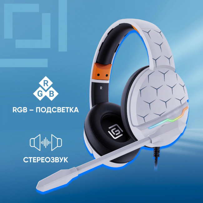 Наушники с микрофоном Oklick HS-L710G белый/черный 2м мониторные оголовье (1978693) Oklick 1978693 Наушники с микрофоном Oklick HS-L710G белый/черный 2м мониторные оголовье (1978693) Oklick 1978693