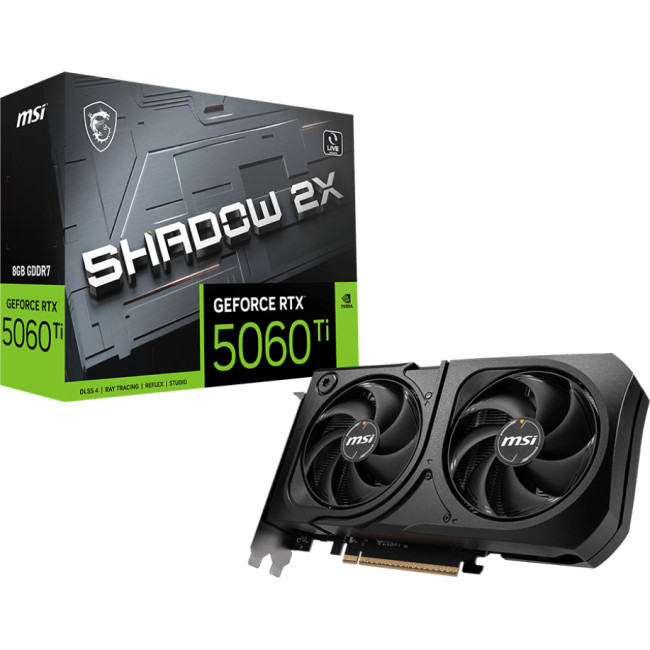 Видеокарта MSI GeForce RTX 5060 Ti 8G SHADOW 2X PLUS Видеокарта MSI GeForce RTX 5060 Ti 8G SHADOW 2X PLUS