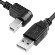 Greenconnect Кабель 1.0m USB 2.0, AM/BM угловой, черный, 28/28 AWG, экран, армированный, морозостойкий, GCR-UPC3M2-BB2S-1.0m Greenconnect  USB 2.0 Type-AM - USB 2.0 Type-BM 1м