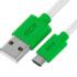 GCR QC Кабель 0.3m MicroUSB, быстрая зарядка, белый TPE, зеленые коннекторы, 28/22 AWG, GCR-53281 Greenconnect GCR-53281