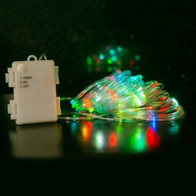 Гирлянда Гирлянда 50LED RGB 3АА, 2 режима, 5 м, шнур, разноцветная Гирлянда Гирлянда 50LED RGB 3АА, 2 режима, 5 м, шнур, разноцветная