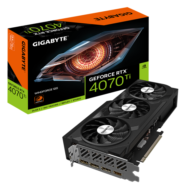Видеокарта GIGABYTE GeForce RTX 4070 Ti WINDFORCE GV-N407TWF3-12GD Видеокарта GIGABYTE GeForce RTX 4070 Ti WINDFORCE GV-N407TWF3-12GD
