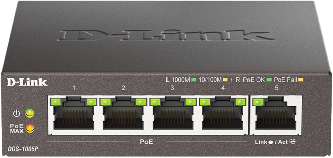 Коммутатор D-Link DGS-1005P/B3A