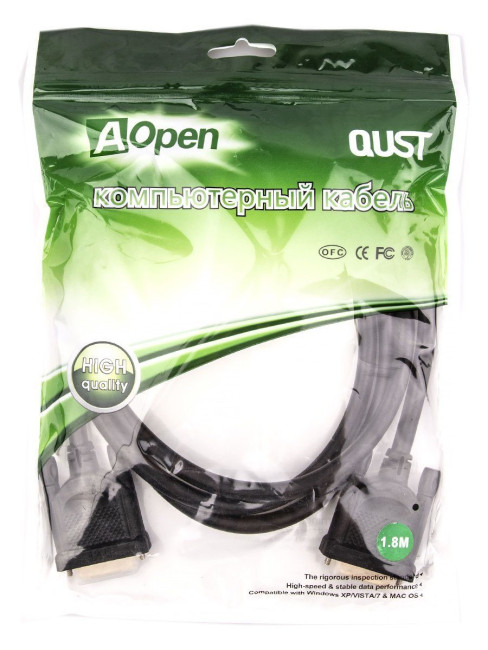 Кабель DVI (24+1) M/M 1.8m, 2 фильтра Aopen/Qust <ACG442GD-1.8M> VCOM DVI-D (m) - DVI-D (m) 1.8м Кабель DVI (24+1) M/M 1.8m, 2 фильтра Aopen/Qust <ACG442GD-1.8M> VCOM DVI-D (m) - DVI-D (m) 1.8м