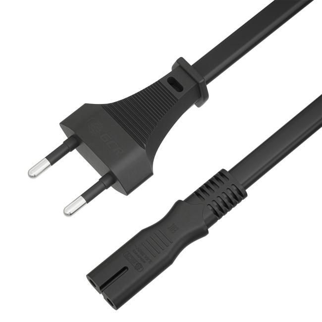 GCR Кабель питания 0.5m, CEE 7/16 / IEC C7, черный, 2*0,5mm, GCR-54291 Greenconnect GCR-54291