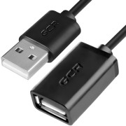 Greenconnect Удлинитель 0.3m USB 2.0, AM/AF, черный, 28/28 AWG, GCR-UEC6M-BB2S-0.3m, экран, армированный, морозостойкий Greenconnect  USB 2.0 Type-AM - USB 2.0 Type-AF 0.3м