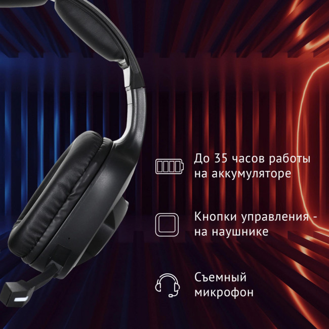 Наушники с микрофоном Oklick HS-L575G черный накладные BT оголовье (1895253) Oklick 1895253 Наушники с микрофоном Oklick HS-L575G черный накладные BT оголовье (1895253) Oklick 1895253