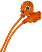 Кабель компьютер --> розетка 220V (угловая Евровилка) <VDE> 3G0,75mm2 VCOM {CE021-O} 1,8m, ОРАНЖЕВЫЙ VCOM CE021-CU0.75-1.8M-O