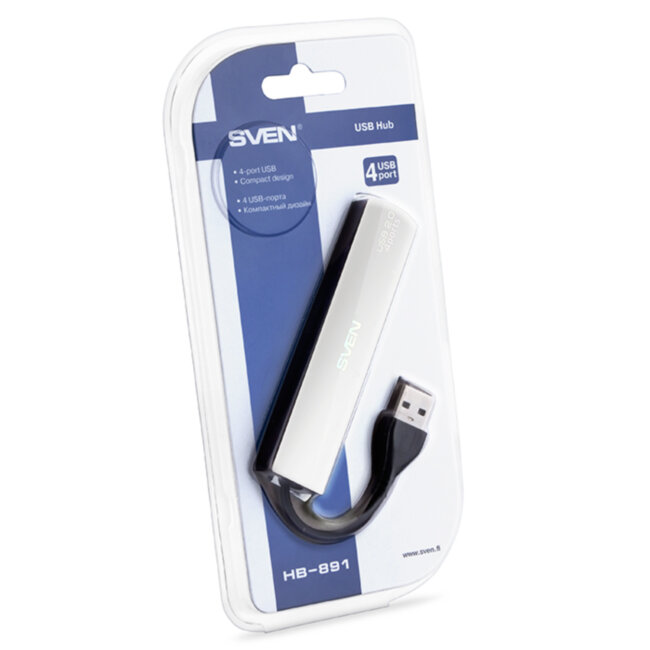USB-концентратор SVEN HB-891, black (USB 2.0, 4 порта, кабель 0,05м, блистер) SVEN HB-891 USB-концентратор SVEN HB-891, black (USB 2.0, 4 порта, кабель 0,05м, блистер) SVEN HB-891