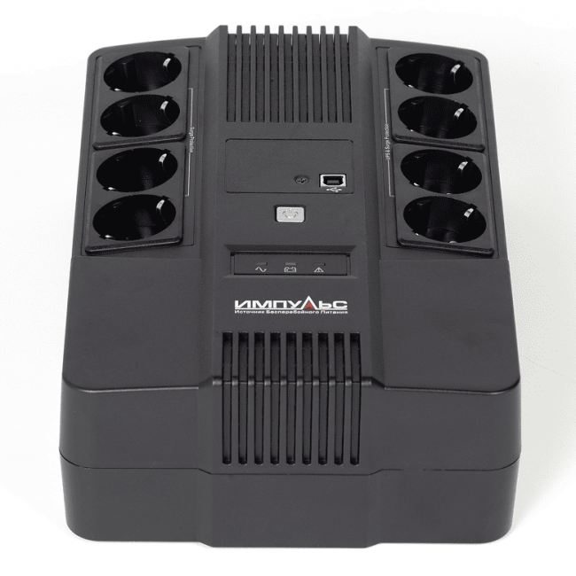 ИБП МАСТЕР 1000, 1000/600 ВА/Вт, LED, USB, RJ11/RJ45, SCHUKOx8 Импульс MT10201 ИБП МАСТЕР 1000, 1000/600 ВА/Вт, LED, USB, RJ11/RJ45, SCHUKOx8 Импульс MT10201