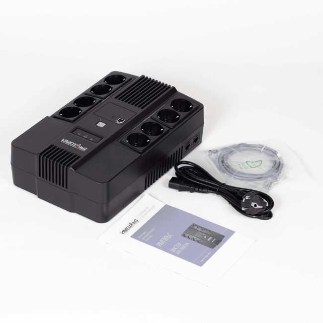 ИБП МАСТЕР 1000, 1000/600 ВА/Вт, LED, USB, RJ11/RJ45, SCHUKOx8 Импульс MT10201 ИБП МАСТЕР 1000, 1000/600 ВА/Вт, LED, USB, RJ11/RJ45, SCHUKOx8 Импульс MT10201