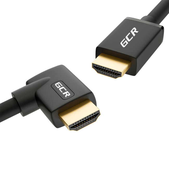 GCR Кабель 1.0m HDMI 2.0, M/M правый угол, черный, HDR 4:2:2, Ultra HD, 4K 60 fps 60Hz/5K*30Hz, 3D, AUDIO, 18.0 Гбит/с, 28/28 AWG, GCR-52321 Greenconnect HDMI (m) - HDMI (m) 1м