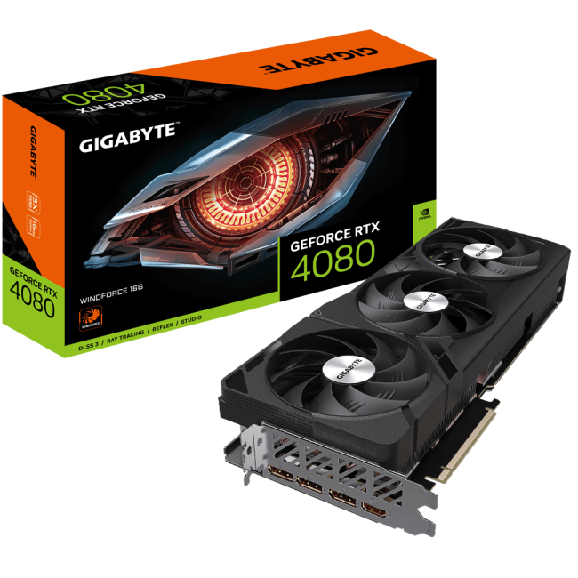 Видеокарта GIGABYTE GeForce RTX 4080 WINDFORCE GV-N4080WF3-16GD