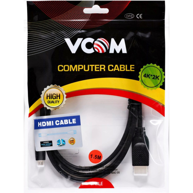 Кабель HDMI-19M --MicroHDMI-19M ver 2.0 1.5m VCOM <CG587-1.5M> VCOM CG587-1.5M