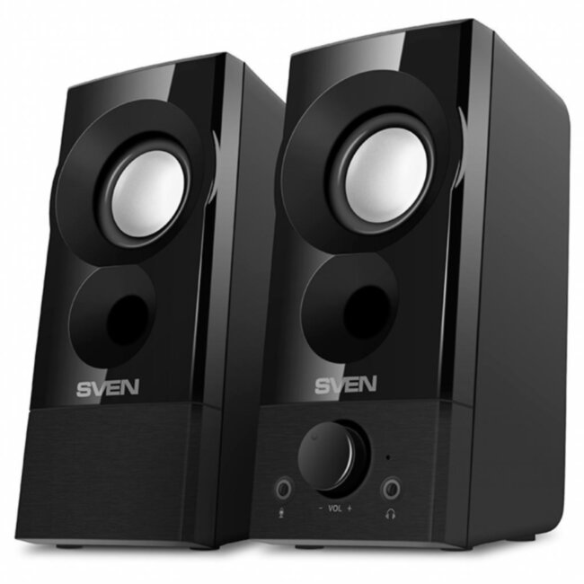 SVEN 357, чёрный, USB, акустическая система 2.0, мощность 2x3 Вт(RMS) SVEN 357 Black SVEN 357, чёрный, USB, акустическая система 2.0, мощность 2x3 Вт(RMS) SVEN 357 Black