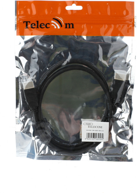 Кабель HDMI-19M --- HDMI-19M ver 2.0+3D/Ethernet ,1m Telecom <TCG200-1M> Telecom HDMI (m) - HDMI (m) 1м