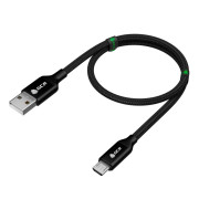 GCR QC Кабель 1.0m MicroUSB, быстрая зарядка, черный нейлон, AL корпус черный, черный ПВХ, 28/24 AWG, GCR-52475 Кабель Greenconnect 1 м (GCR-52475)